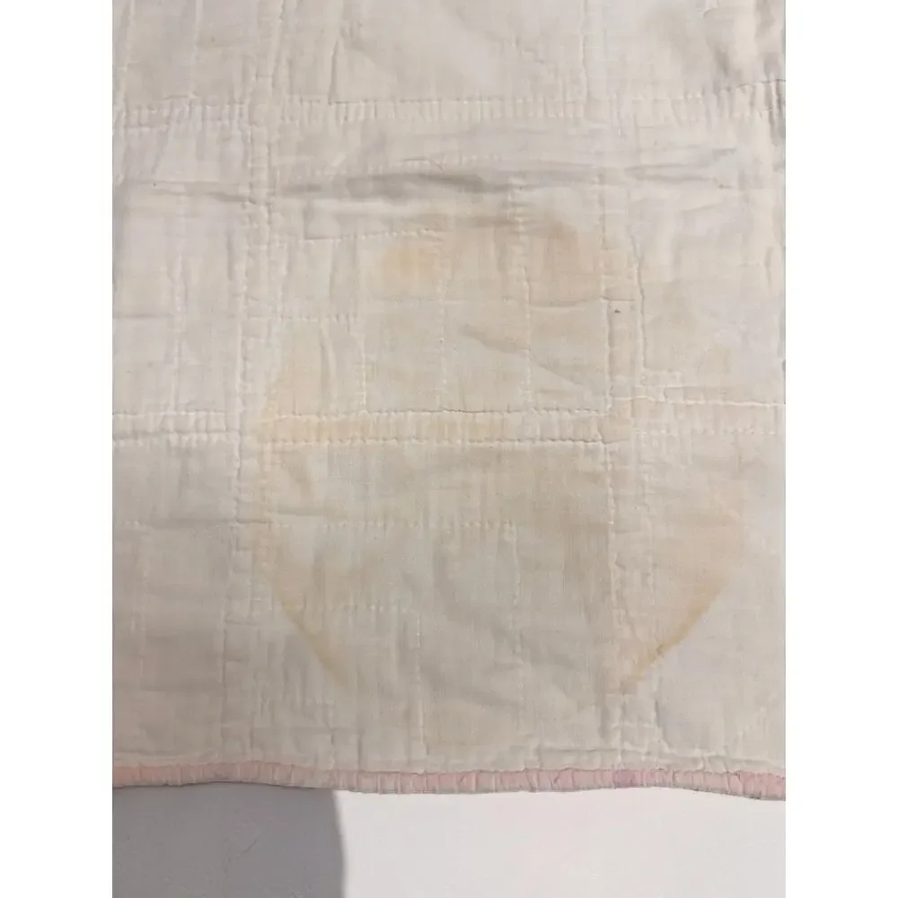 Vintage Antique Baby Quilt Child Activities Fishing Spoon Embroidered 42”x 32”